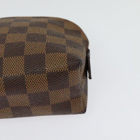 LOUIS VUITTON Damier Ebene Pochette Cosmetic PM Pouch N47516 LV Auth 141924