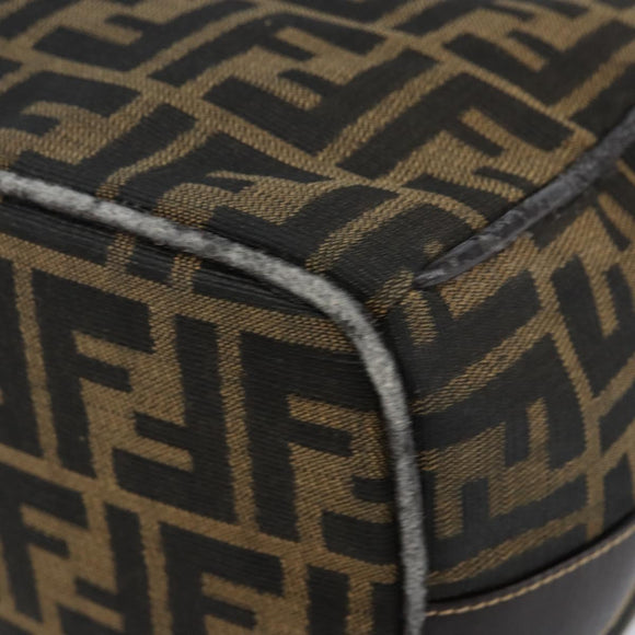 FENDI Zucca Canvas Hand Bag Black Brown Auth 141927