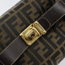 FENDI Zucca Canvas Hand Bag Black Brown Auth 141927-17