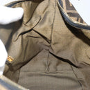 FENDI Zucca Canvas Hand Bag Black Brown Auth 141927-19