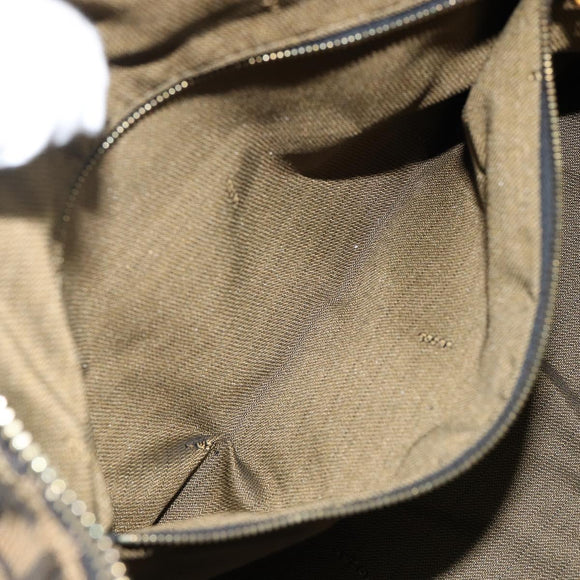 FENDI Zucca Canvas Hand Bag Black Brown Auth 141927