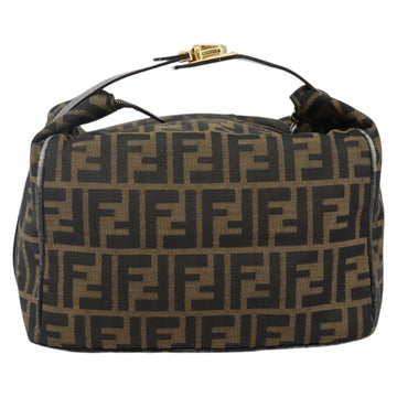 FENDI Zucca Canvas Hand Bag Black Brown Auth 141927 - 0