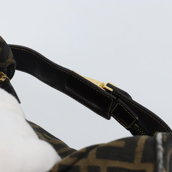 FENDI Zucca Canvas Hand Bag Black Brown Auth 141927