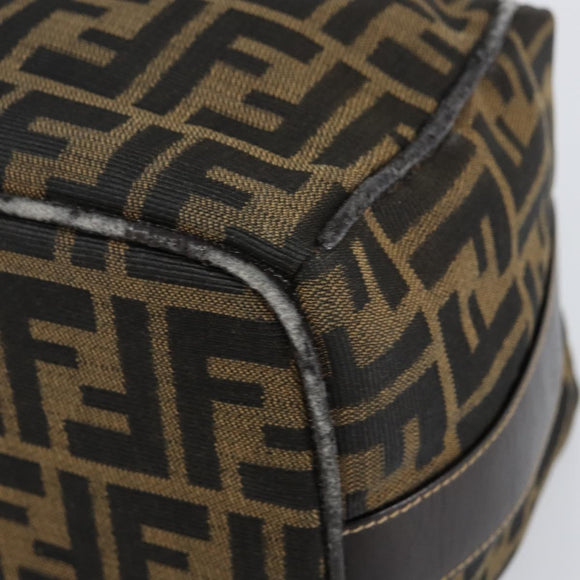 FENDI Zucca Canvas Hand Bag Black Brown Auth 141927