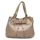 Salvatore Ferragamo Vala Tote Bag Leather Gold Auth 141929-13