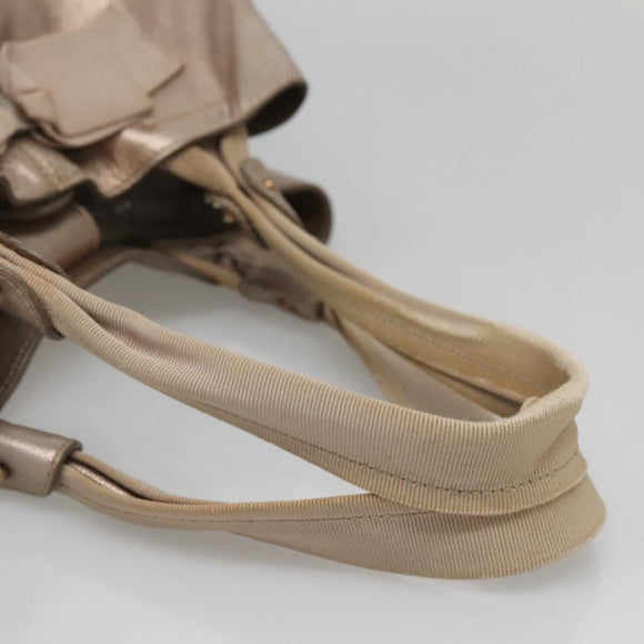 Salvatore Ferragamo Vala Tote Bag Leather Gold Auth 141929