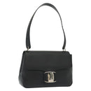 Salvatore Ferragamo Vala Shoulder Bag Leather Black Silver Auth 141933-1