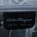 Salvatore Ferragamo Vala Shoulder Bag Leather Black Silver Auth 141933-12