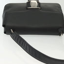 Salvatore Ferragamo Vala Shoulder Bag Leather Black Silver Auth 141933-8