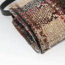 BURBERRY Nova Check Shoulder Bag Wool Beige Gold Auth 141941-16