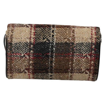 BURBERRY Nova Check Shoulder Bag Wool Beige Gold Auth 141941 - 0