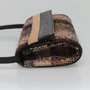 BURBERRY Nova Check Shoulder Bag Wool Beige Gold Auth 141941-3