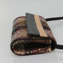 BURBERRY Nova Check Shoulder Bag Wool Beige Gold Auth 141941-4