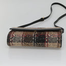 BURBERRY Nova Check Shoulder Bag Wool Beige Gold Auth 141941-5