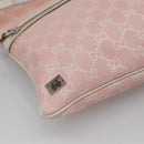 GUCCI GG Canvas Sherry Line Tote Bag Pink Silver 145809 Auth 141943-14