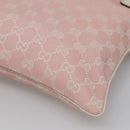 GUCCI GG Canvas Sherry Line Tote Bag Pink Silver 145809 Auth 141943-15