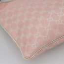 GUCCI GG Canvas Sherry Line Tote Bag Pink Silver 145809 Auth 141943-16