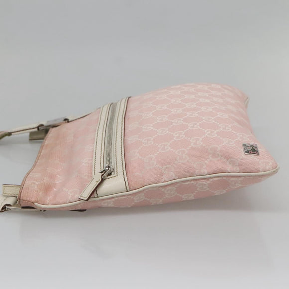 GUCCI GG Canvas Sherry Line Tote Bag Pink Silver 145809 Auth 141943