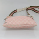 GUCCI GG Canvas Sherry Line Tote Bag Pink Silver 145809 Auth 141943-5