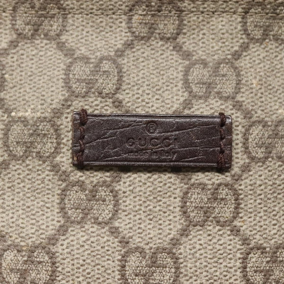 GUCCI GG Supreme Shoulder Bag PVC Leather Beige Silver 141198 Auth 141944