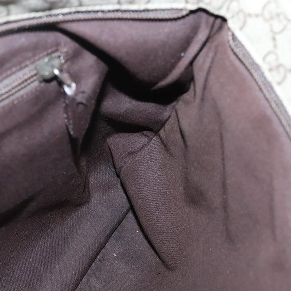 GUCCI GG Supreme Shoulder Bag PVC Leather Beige Silver 141198 Auth 141944