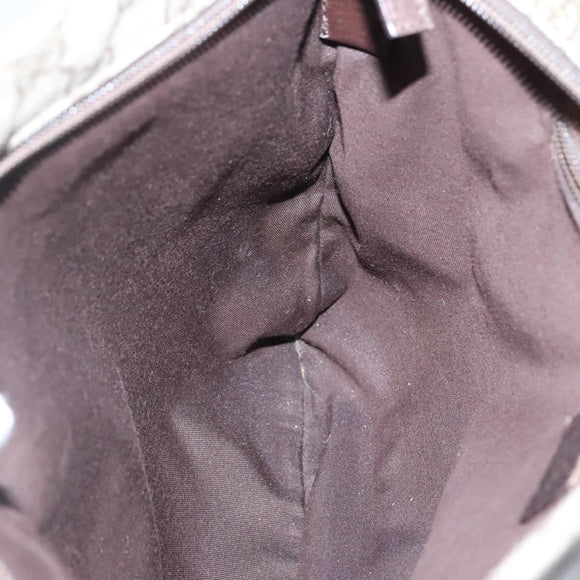 GUCCI GG Supreme Shoulder Bag PVC Leather Beige Silver 141198 Auth 141944