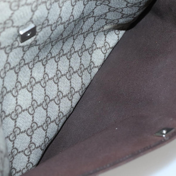GUCCI GG Supreme Shoulder Bag PVC Leather Beige Silver 141198 Auth 141944