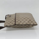 GUCCI GG Supreme Shoulder Bag PVC Leather Beige Silver 141198 Auth 141944-4