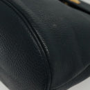 Christian Dior Hand Bag Leather 2way Navy Gold Auth 141947-11