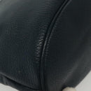 Christian Dior Hand Bag Leather 2way Navy Gold Auth 141947-12