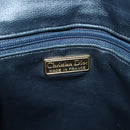 Christian Dior Hand Bag Leather 2way Navy Gold Auth 141947-16