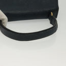 Christian Dior Hand Bag Leather 2way Navy Gold Auth 141947-7