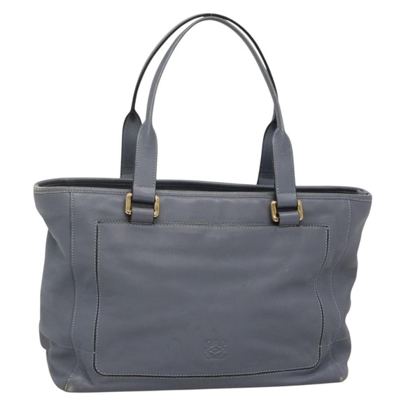 LOEWE Anagram Tote Bag Leather Purple Gold Auth 141948