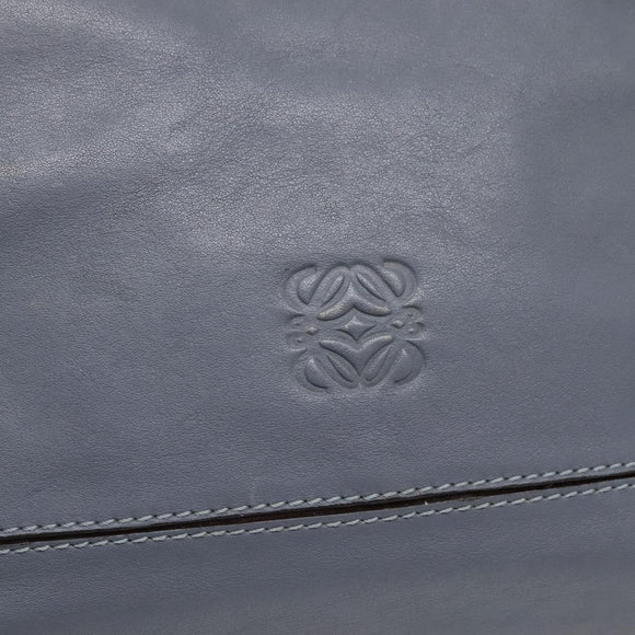 LOEWE Anagram Tote Bag Leather Purple Gold Auth 141948