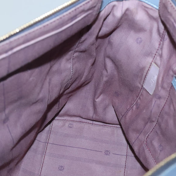 LOEWE Anagram Tote Bag Leather Purple Gold Auth 141948