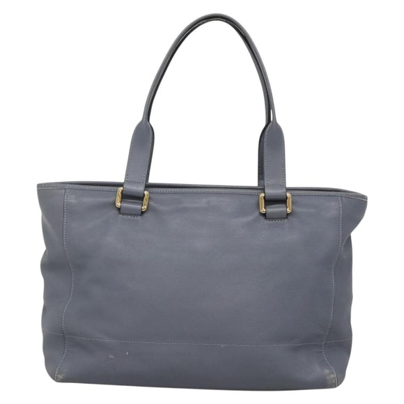 LOEWE Anagram Tote Bag Leather Purple Gold Auth 141948