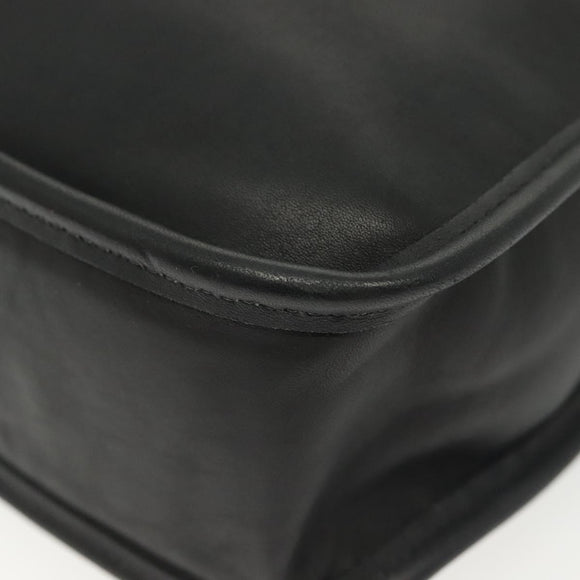 Coach Shoulder Bag Leather Black Auth 141949