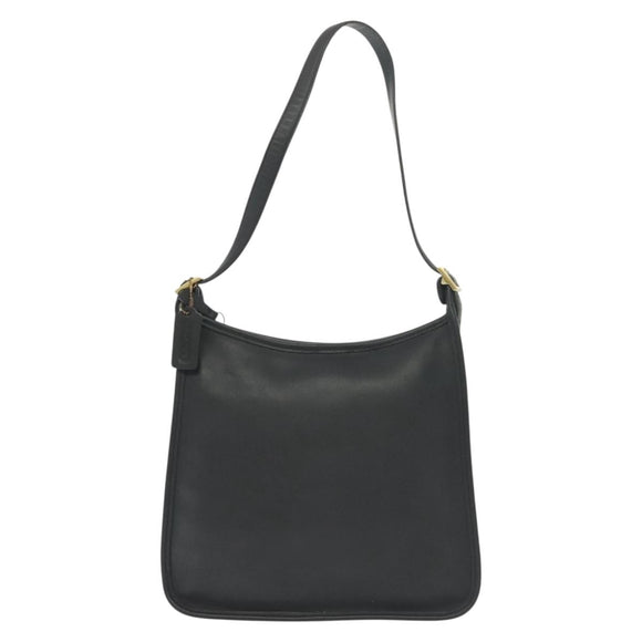 Coach Shoulder Bag Leather Black Auth 141949