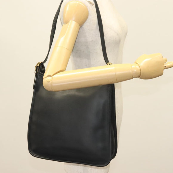 Coach Shoulder Bag Leather Black Auth 141949