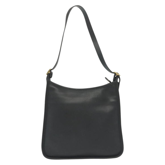 Coach Shoulder Bag Leather Black Auth 141949