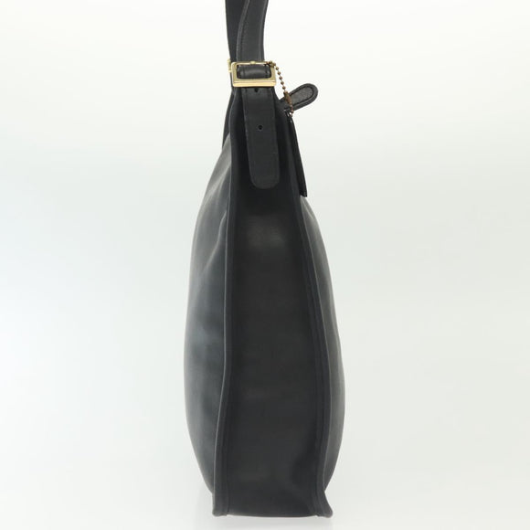 Coach Shoulder Bag Leather Black Auth 141949