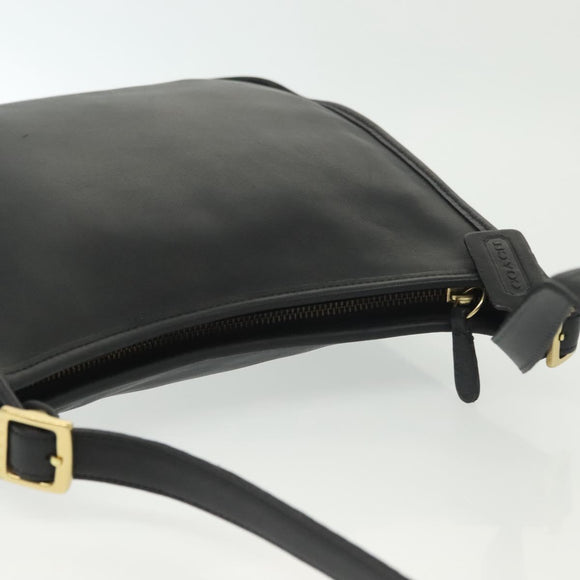 Coach Shoulder Bag Leather Black Auth 141949