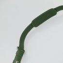 MCM Studs Boston Bag Leather 2way Green Silver Auth 141950-10