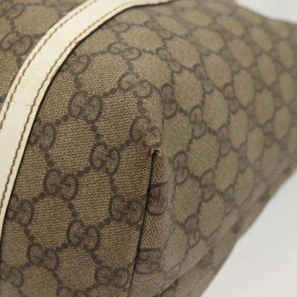 GUCCI GG Supreme Tote Bag PVC Beige Gold 197953 Auth 141953