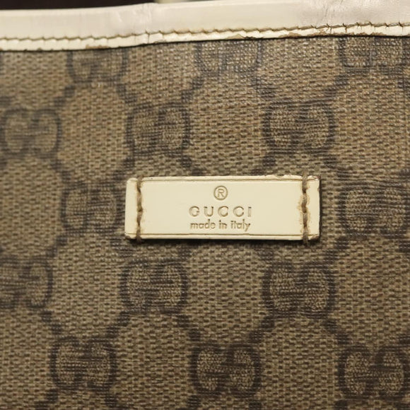 GUCCI GG Supreme Tote Bag PVC Beige Gold 197953 Auth 141953