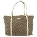 GUCCI GG Supreme Tote Bag PVC Beige Gold 197953 Auth 141953-13