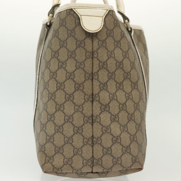 GUCCI GG Supreme Tote Bag PVC Beige Gold 197953 Auth 141953