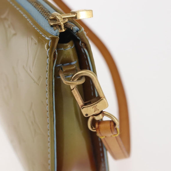 LOUIS VUITTON Monogram Vernis Lexington Pouch Baby Blue M91011 LV Auth 141954