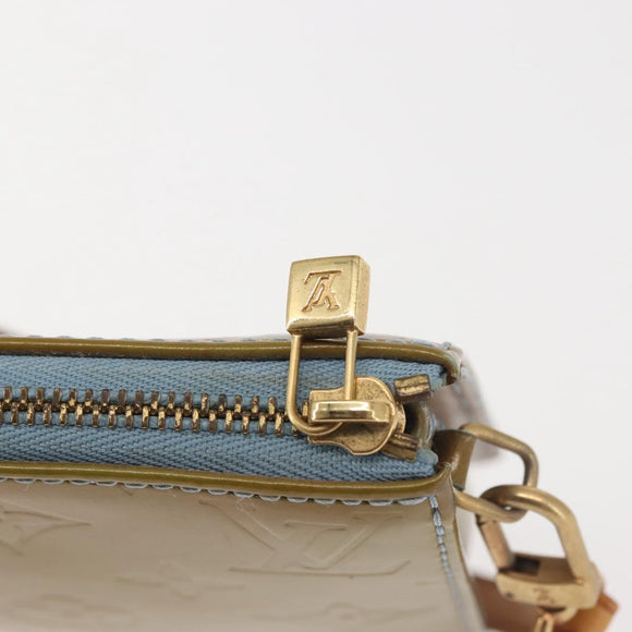 LOUIS VUITTON Monogram Vernis Lexington Pouch Baby Blue M91011 LV Auth 141954