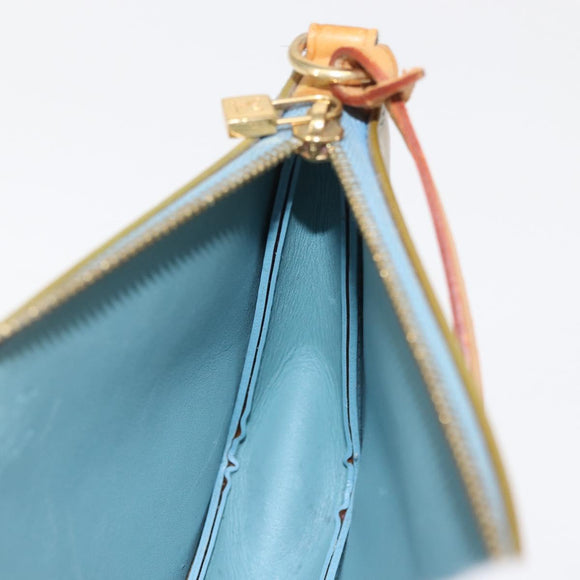 LOUIS VUITTON Monogram Vernis Lexington Pouch Baby Blue M91011 LV Auth 141954